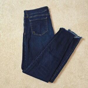 KUT from the Kloth Connie Ankle Skinny Jeans Dark Wash Frayed Hem Women's Size 6